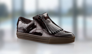 louis vuitton vernis shoes mens surrealist sneaker in patent calk - brown.png